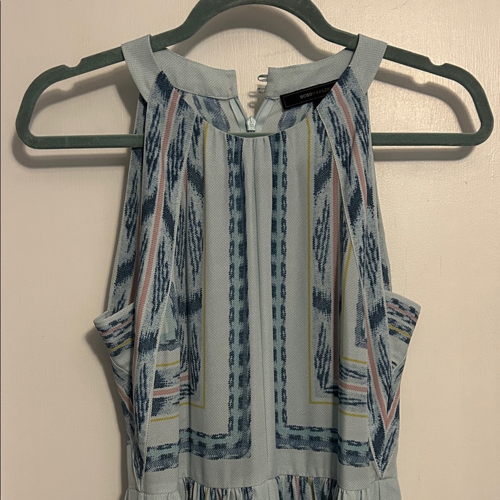 Bcbgmaxazria Light Blue Patterned Mini Dress - image 2